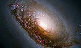 Kleines Foto zeigt die Spiralgalaxie M 64 (Sleeping Beauty)