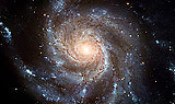 Kleines Foto zeigt die Spiralgalaxie M101 (Pinwheel)